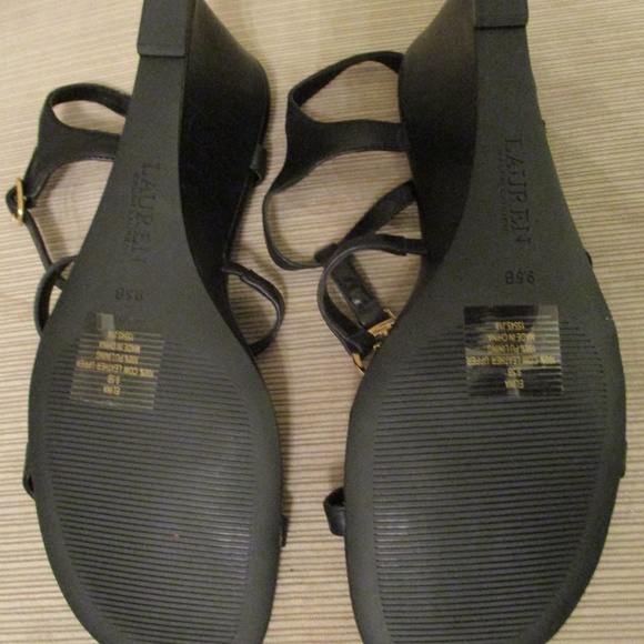 NWOT RALPH LAUREN WEDGE SANDALS Sz 9.5 B SALE - Picture 8 of 8
